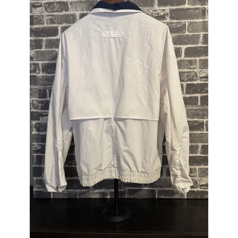 Motion Outerwear Vintage Nautical Windbreaker Jacket Size L White Navy